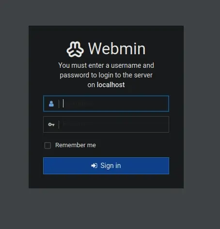 webmin login